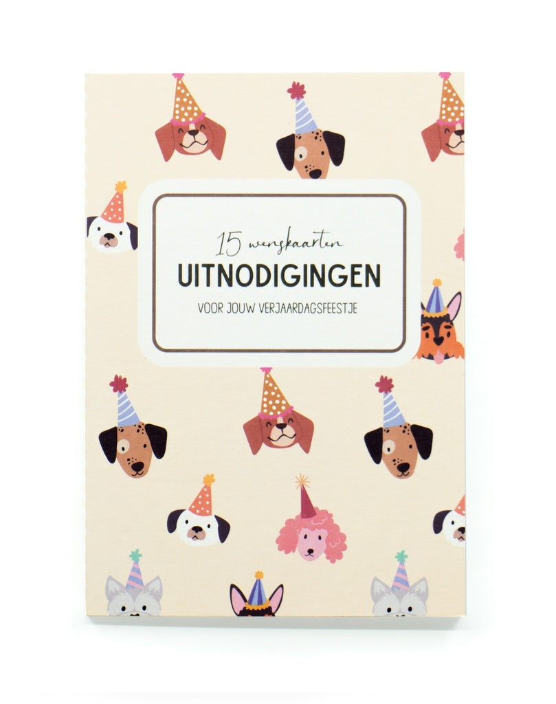 WENSKAARTEN UITNODIGING - THEMA HOND