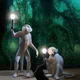 SITTING MONKEY LAMP - WIT