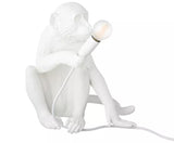 SITTING MONKEY LAMP - WIT